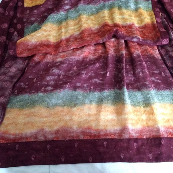 PLATINUM‎ by Dorothy Schoelen Petite Skirt Multicolor Boho Side Slits Drawstring - Picture 6 of 15